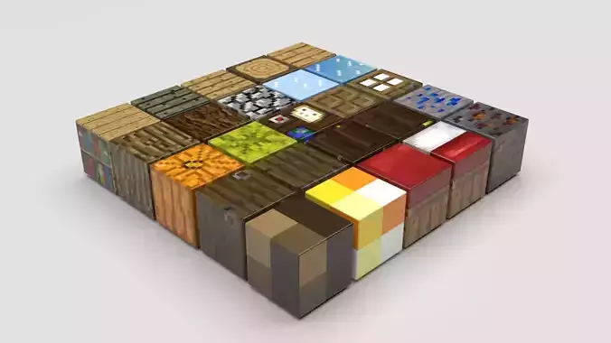 Minecraft Magnetic Blocks Set 3D print model