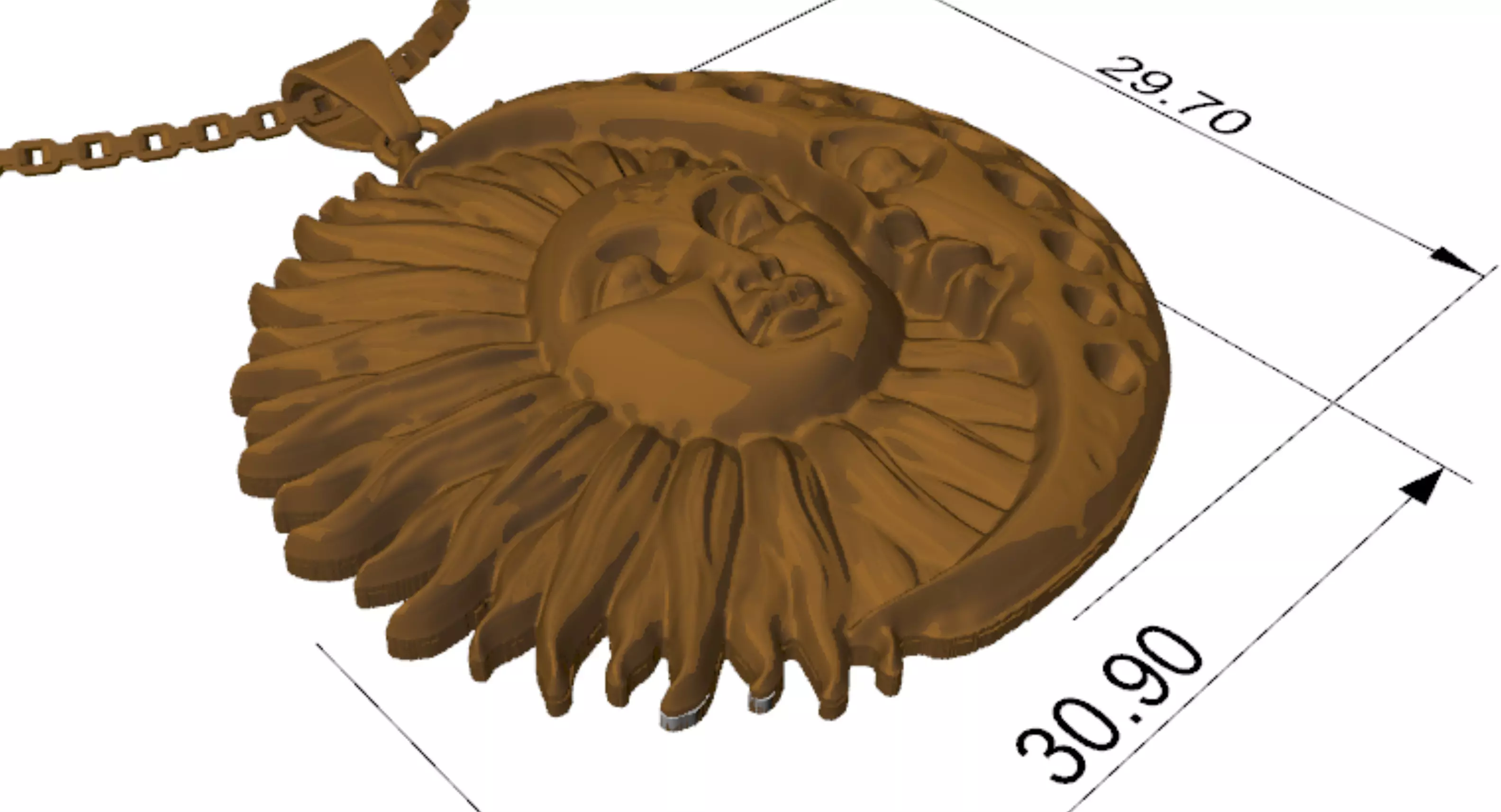 sun and moon pendant 3D print model_1