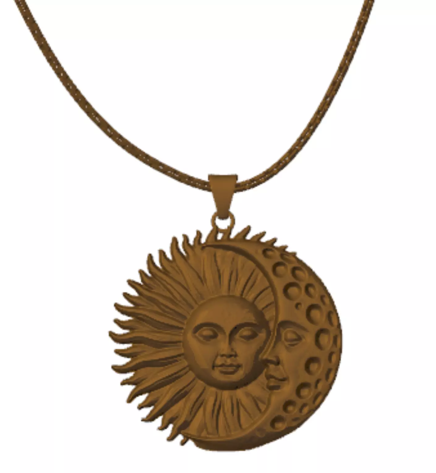 sun and moon pendant 3D print model_2