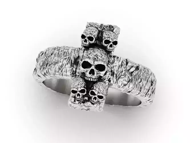 Gothic Skull Cross Ring