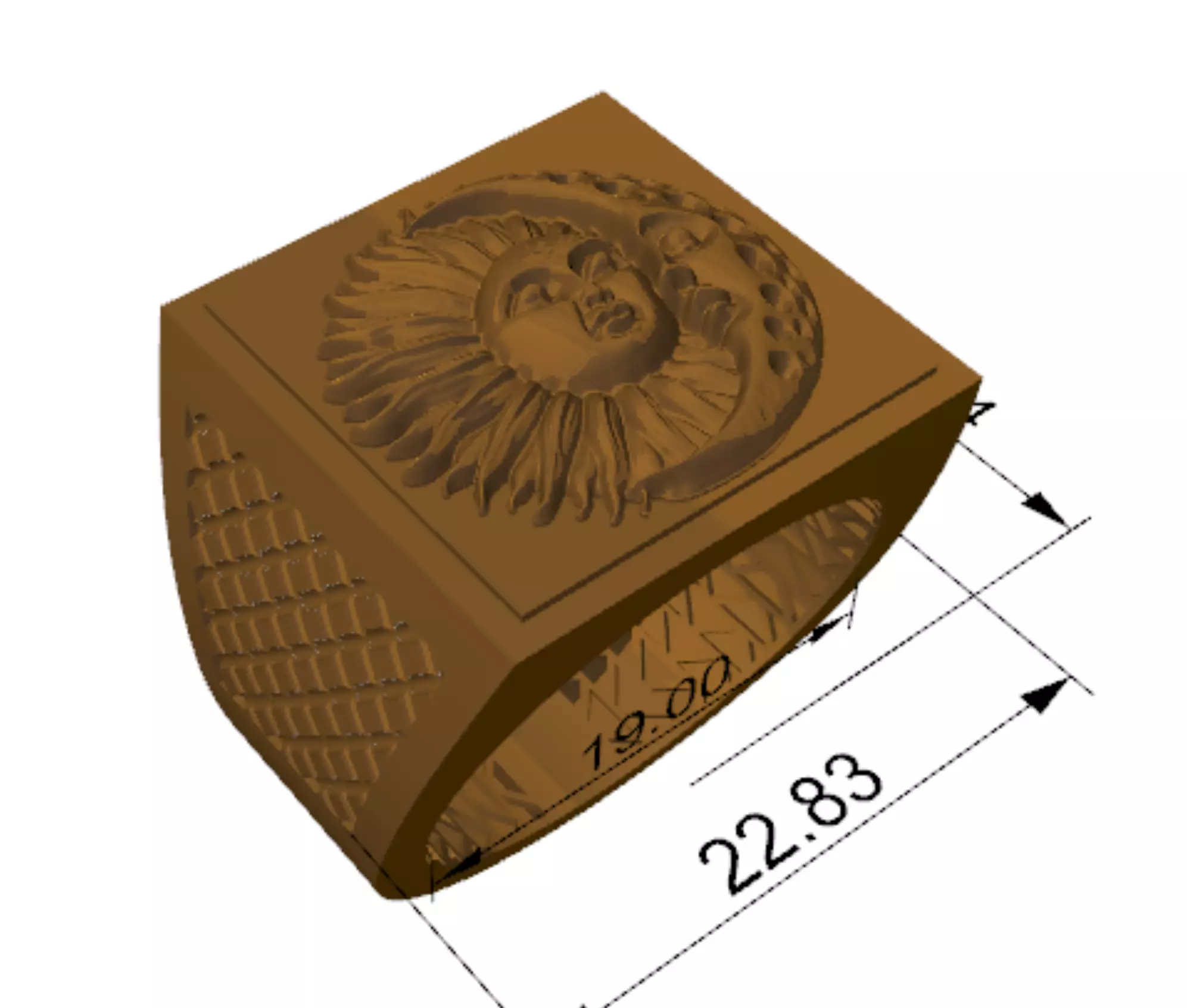 sun and moon rings 3D print model_0