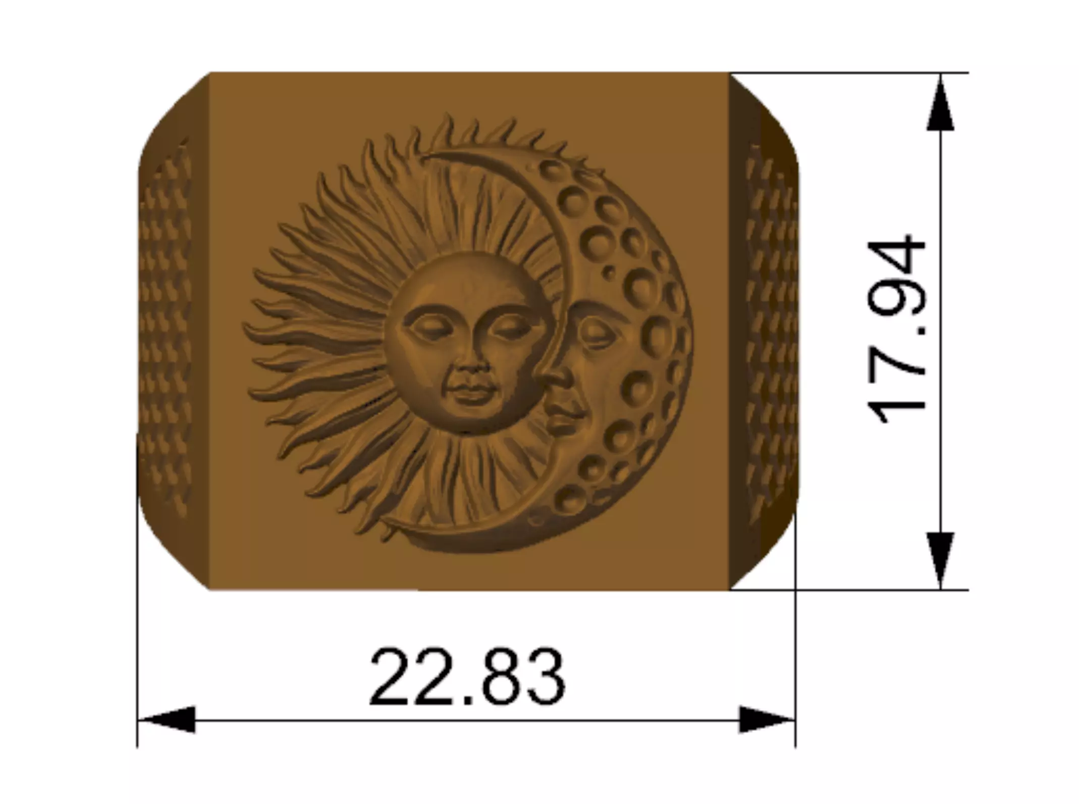 sun and moon rings 3D print model_1