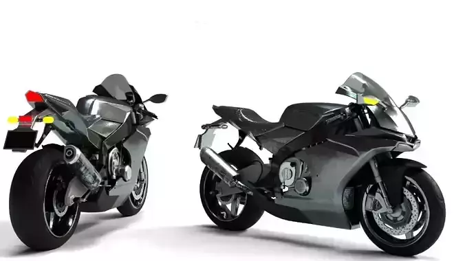 Sport Bike 3D Model High Detail