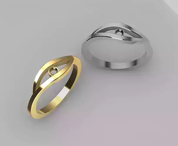 Minimalist Eye Ring Design 3D Model for Printing and Casting 