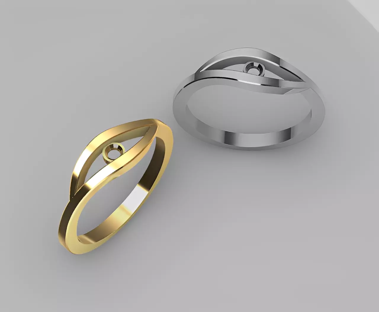 Minimalist Eye Ring Design 3D Model for Printing and Casting 3D print model_0