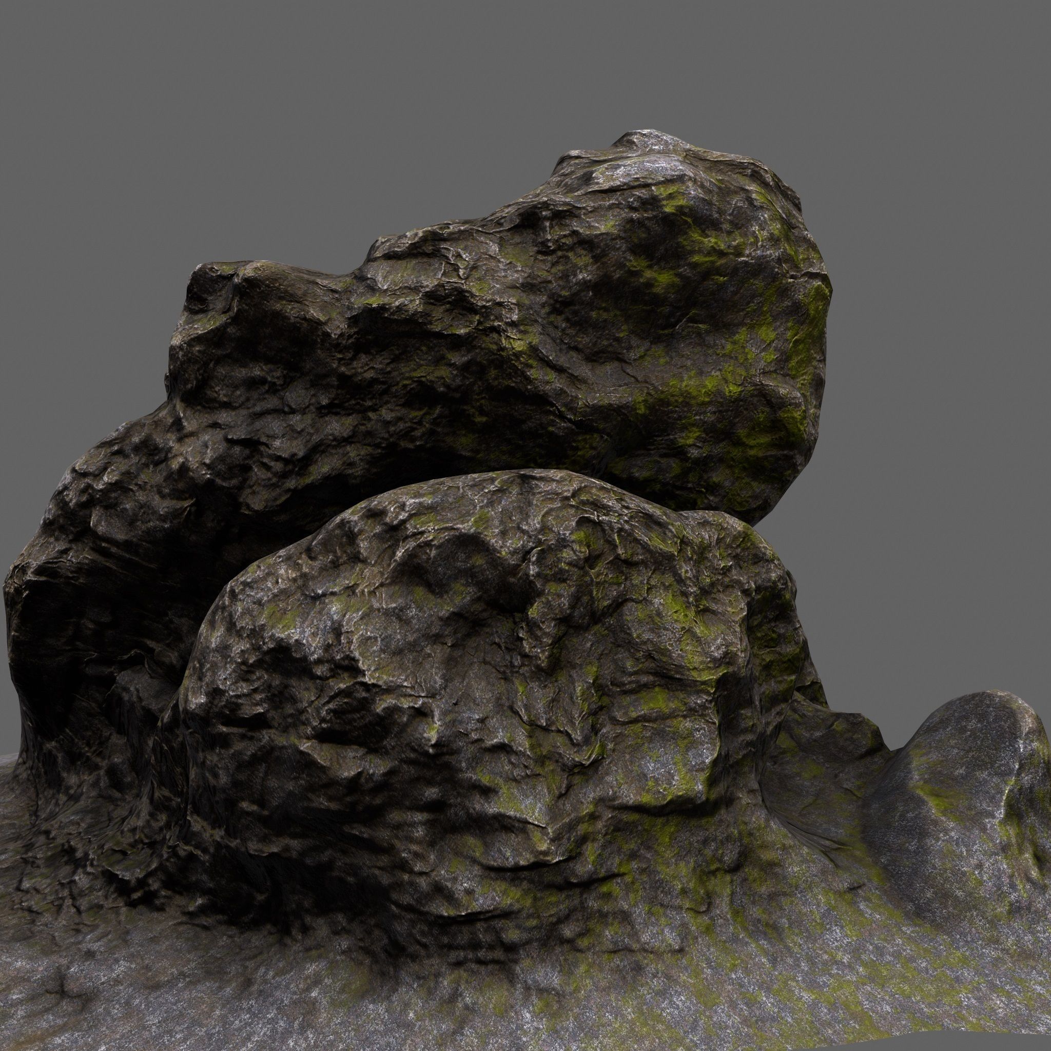 Rocks rock texture Low-poly 3D model_5