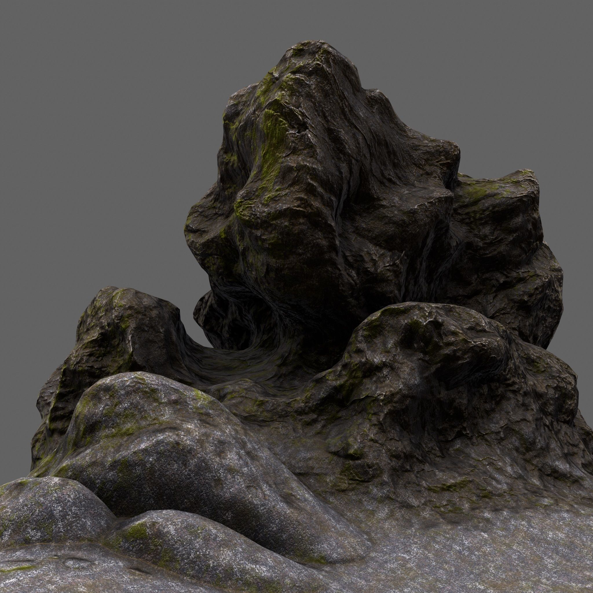 Rocks rock texture Low-poly 3D model_1