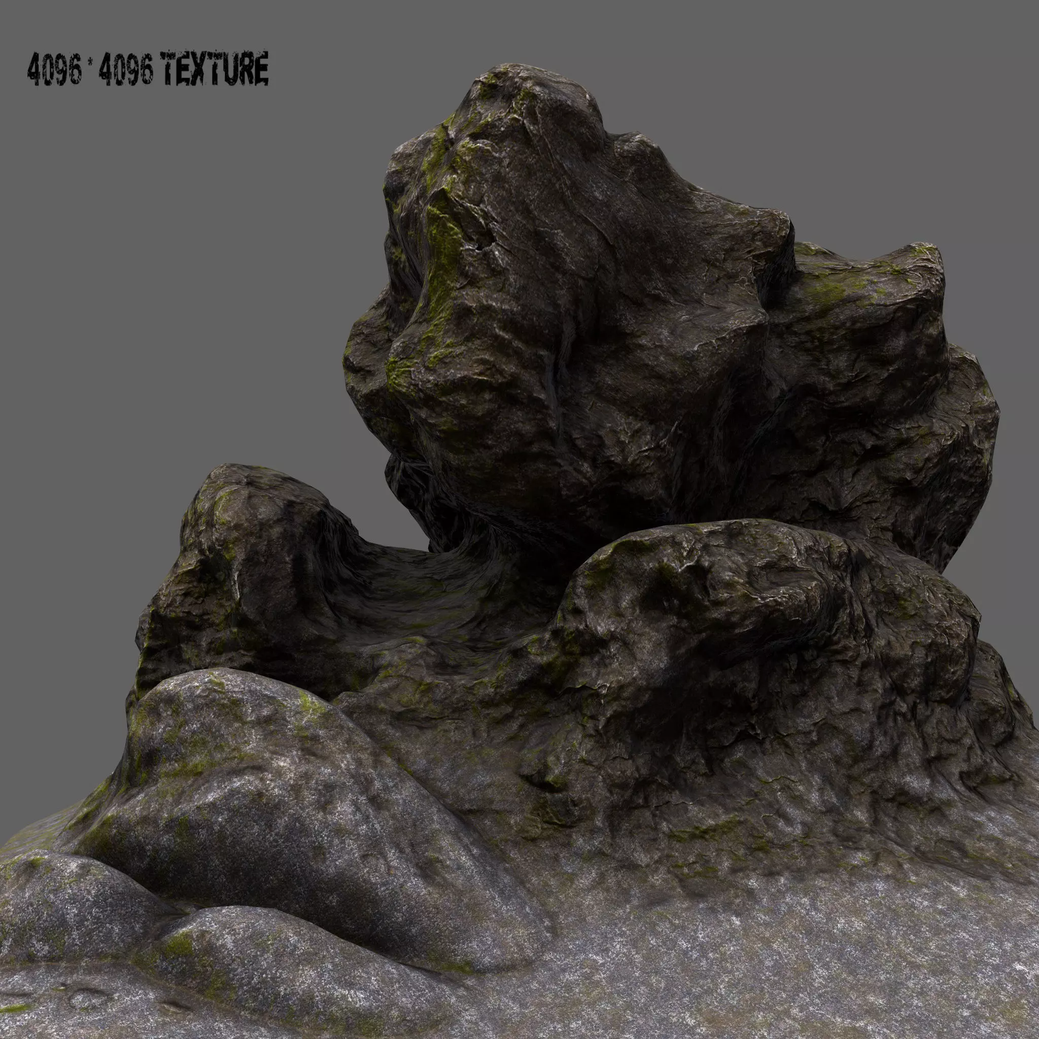 Rocks rock texture Low-poly 3D model_0