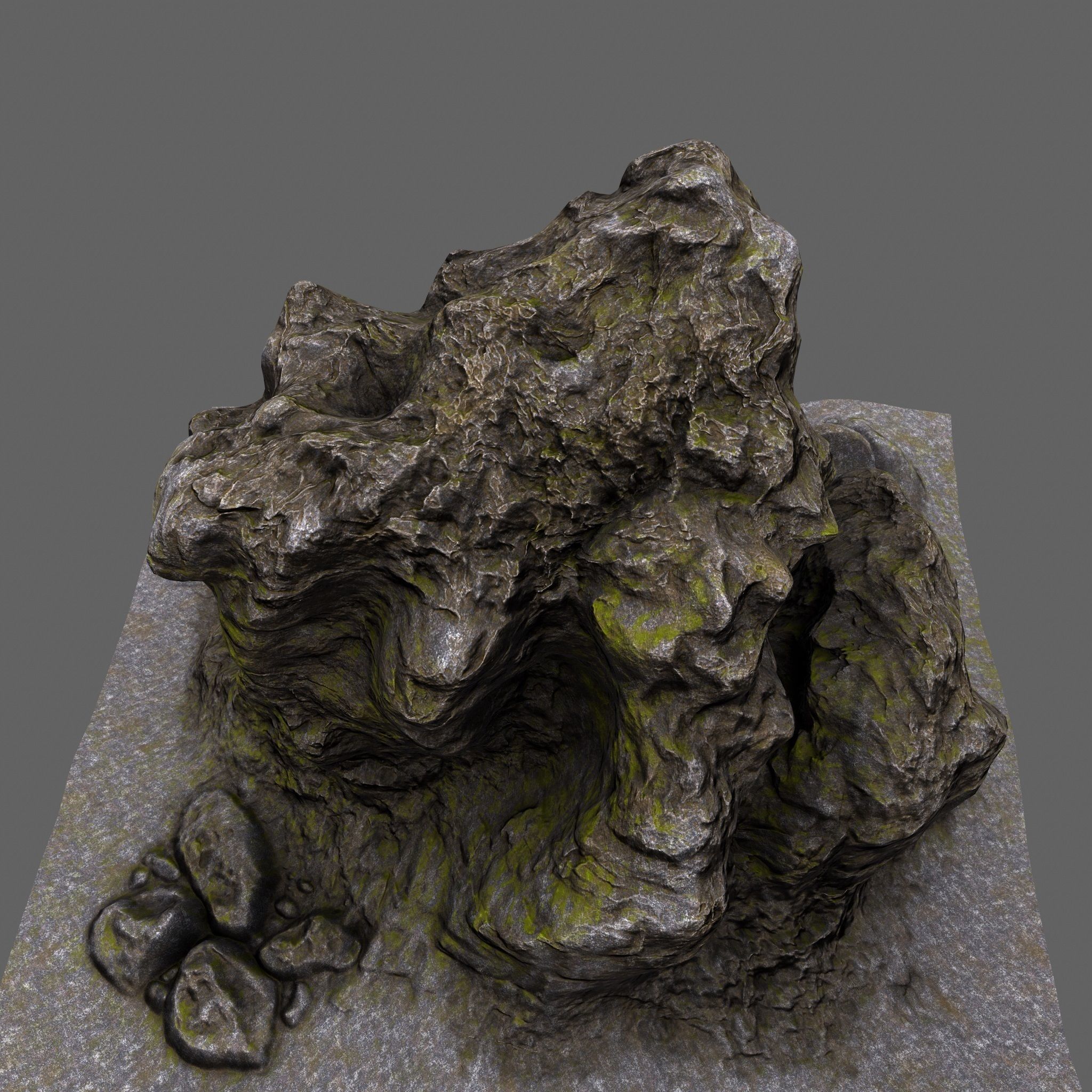 Rocks rock texture Low-poly 3D model_8