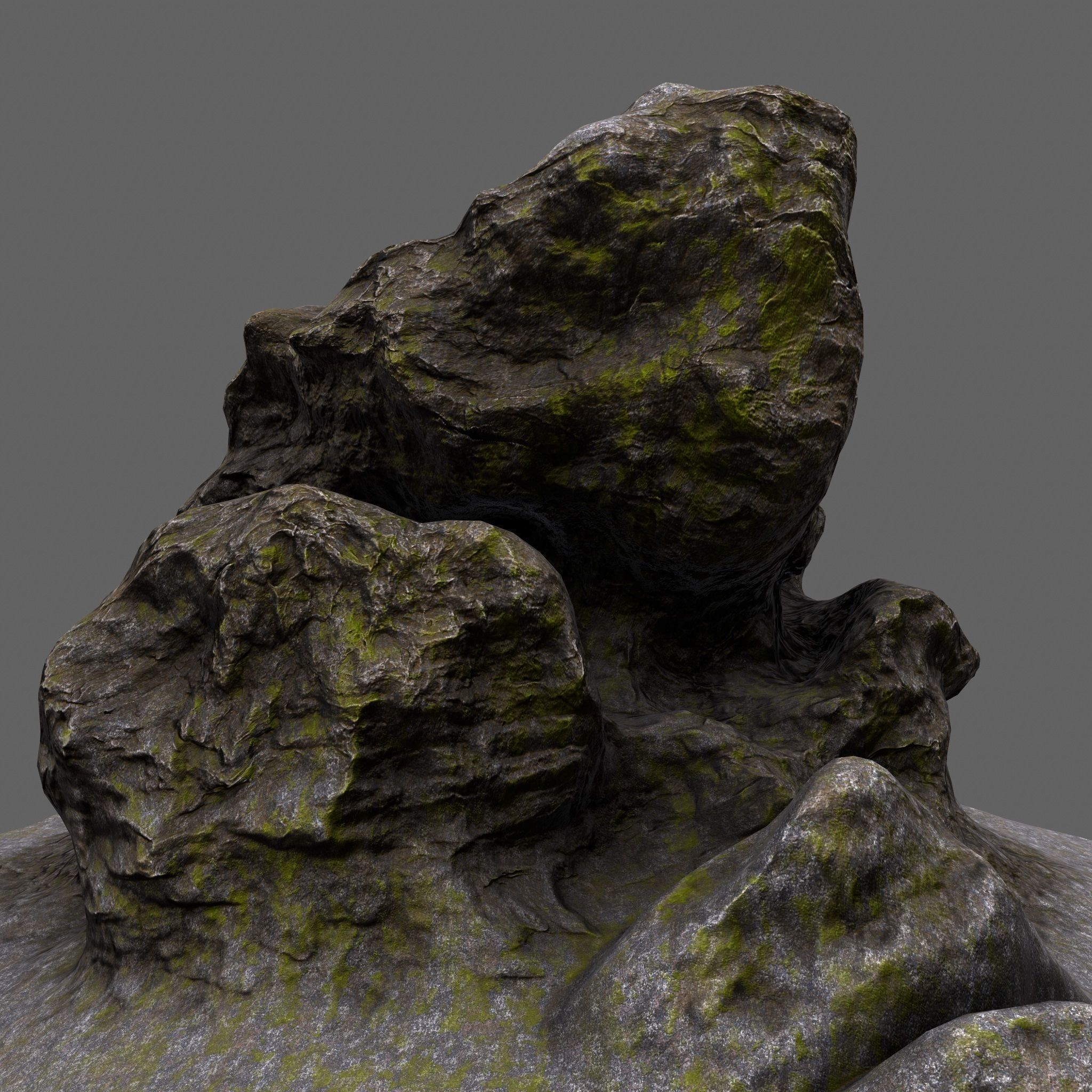 Rocks rock texture Low-poly 3D model_2