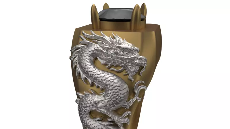 a dragon and bird combined ring 3D print model_10