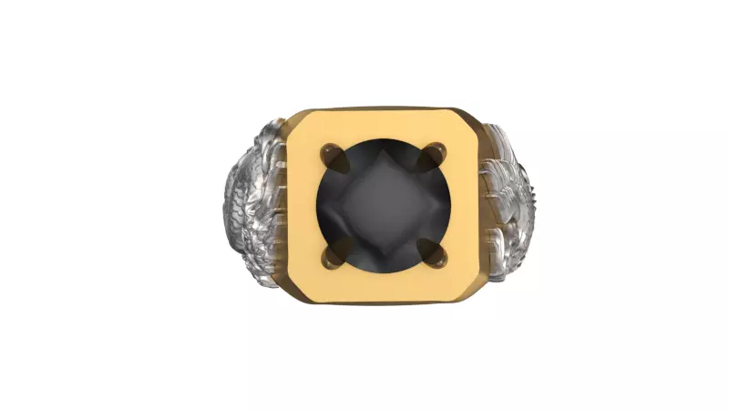 a dragon and bird combined ring 3D print model_6