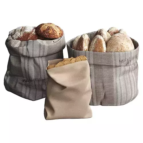 Bread Low-poly 3D model 5