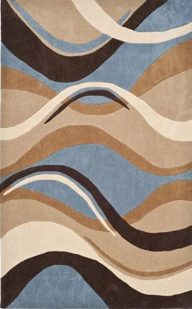 carpet area rug with tan waves 3D print model