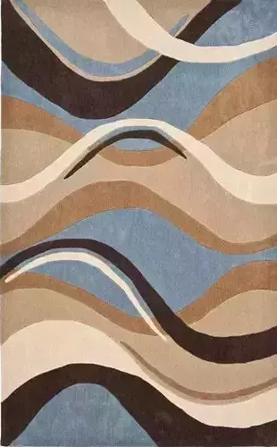 carpet area rug with tan waves 3D print model