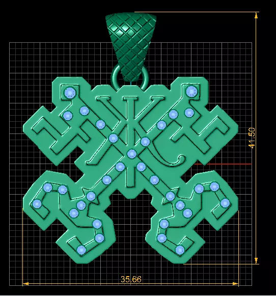Geometric Diamond Cross Pendant 3D print model_3