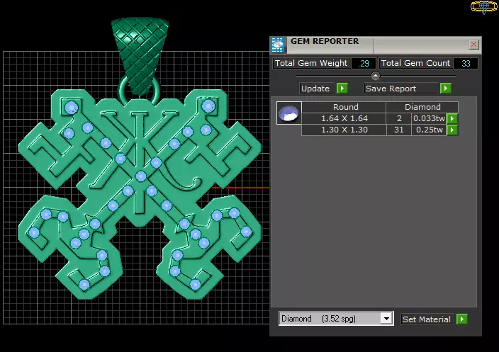 Geometric Diamond Cross Pendant 3D print model_4