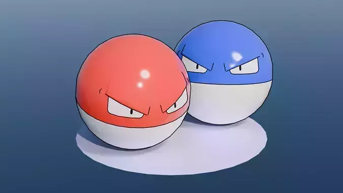 Pokemon Voltorb and Shiny version 