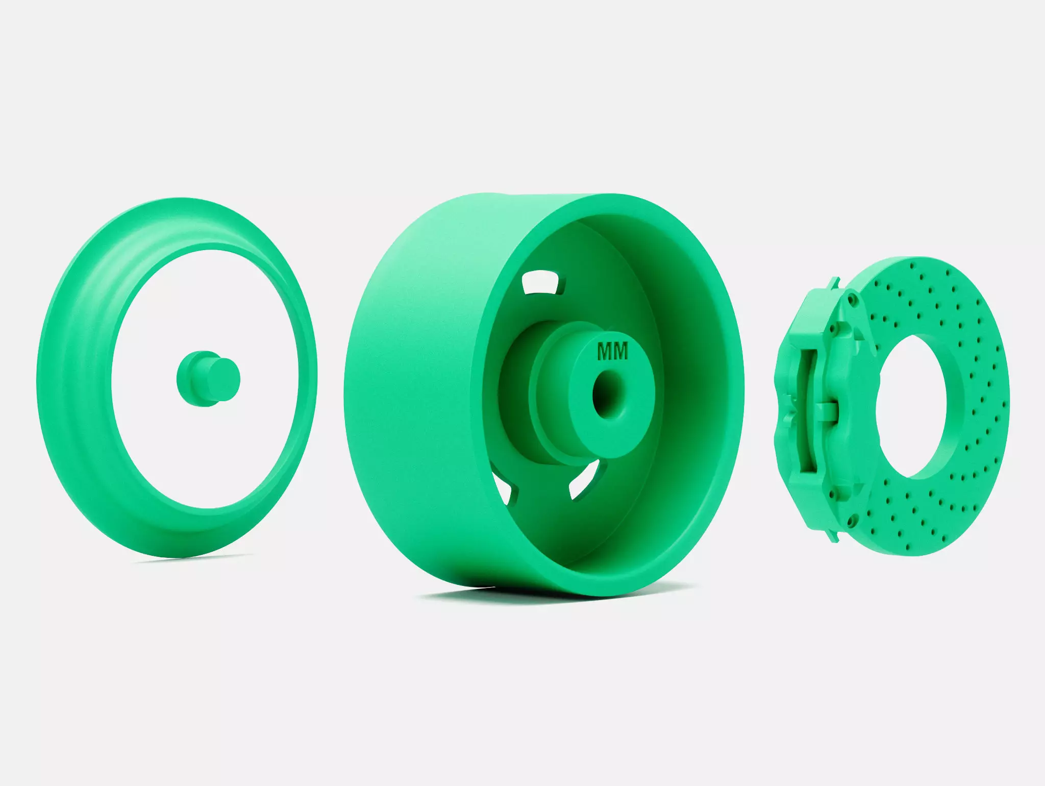 15x7 Pontiac Rallye II Wheel and Brake 3D print model_6