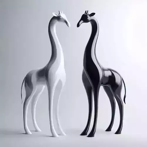 Stylized Minimalist Giraffe Sculptures