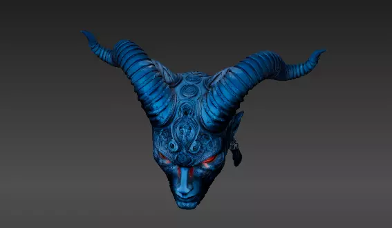 Mystic Horned Mask 3D Print Model Tribal Horned Helmet  3D model_12