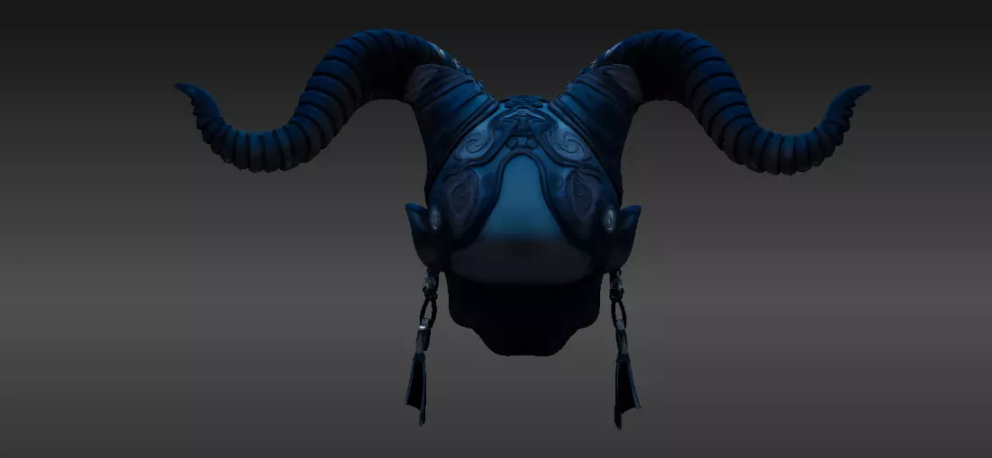 Mystic Horned Mask 3D Print Model Tribal Horned Helmet  3D model_4