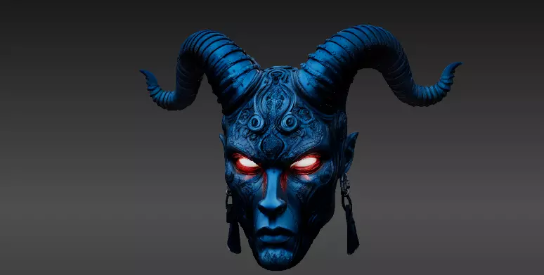 Mystic Horned Mask 3D Print Model Tribal Horned Helmet  3D model_11