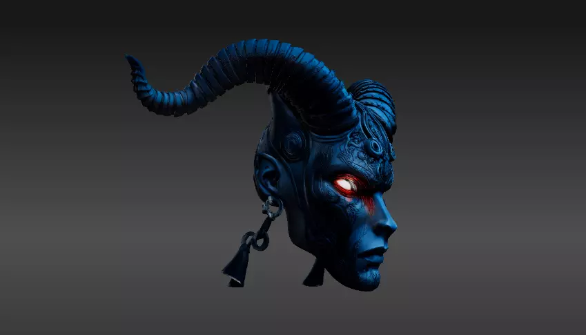 Mystic Horned Mask 3D Print Model Tribal Horned Helmet  3D model_8