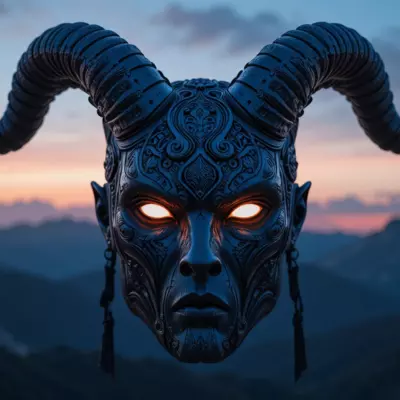 Mystic Horned Mask 3D Print Model Tribal Horned Helmet  3D model_17