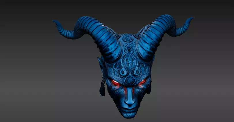 Mystic Horned Mask 3D Print Model Tribal Horned Helmet  3D model_13