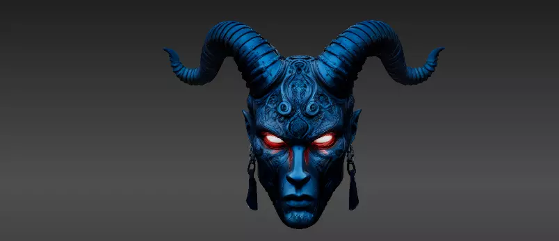 Mystic Horned Mask 3D Print Model Tribal Horned Helmet  3D model_6