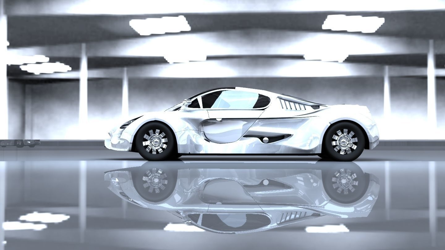 SpeedyFiberwheels futuristic sports car Free low-poly 3D model_4