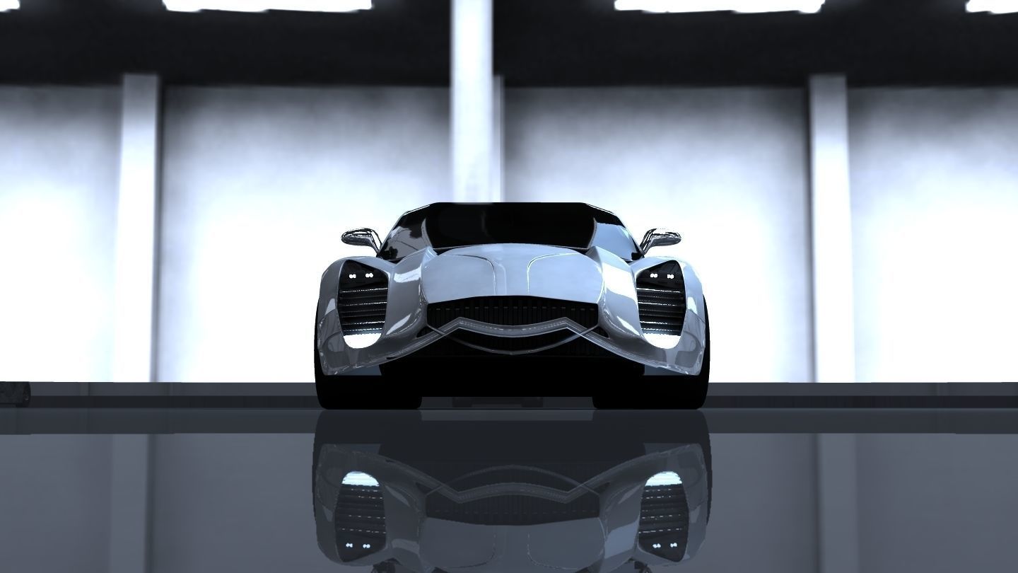 SpeedyFiberwheels futuristic sports car Free low-poly 3D model_1