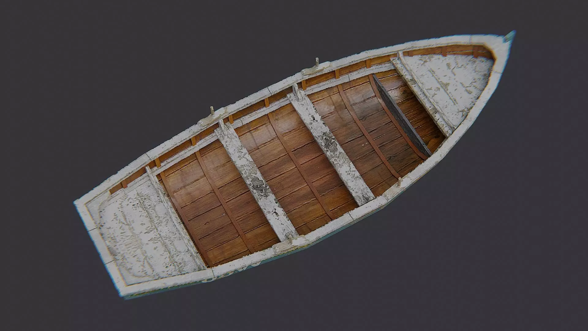 Classic Wooden Fishing Boat Low-poly 3D model_4