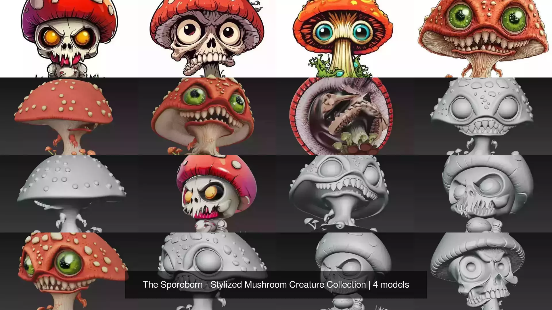 The Sporeborn - Stylized Mushroom Creature Collection _1