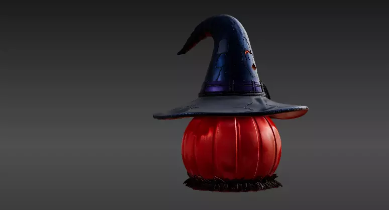 Pumpkin Witch Hat Lantern 3D Print Model Two Model Low And High  3D print model_11