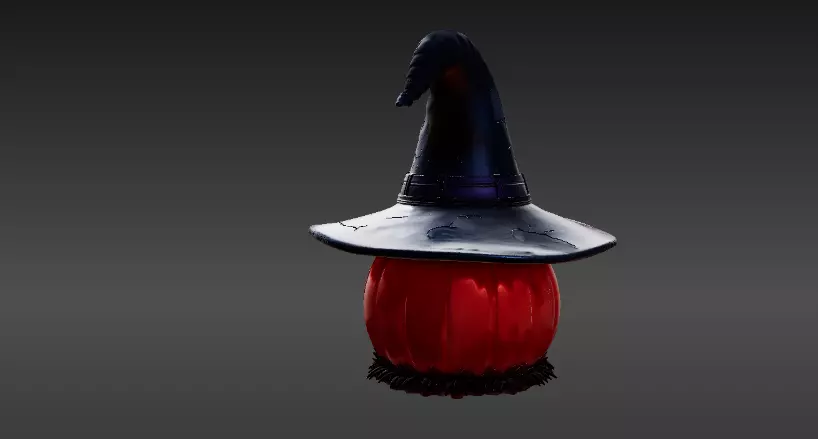Pumpkin Witch Hat Lantern 3D Print Model Two Model Low And High  3D print model_12