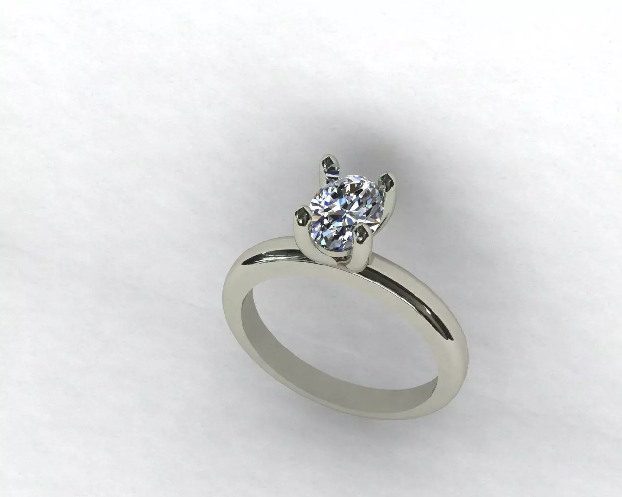 1 carat oval ring 3D print model_2