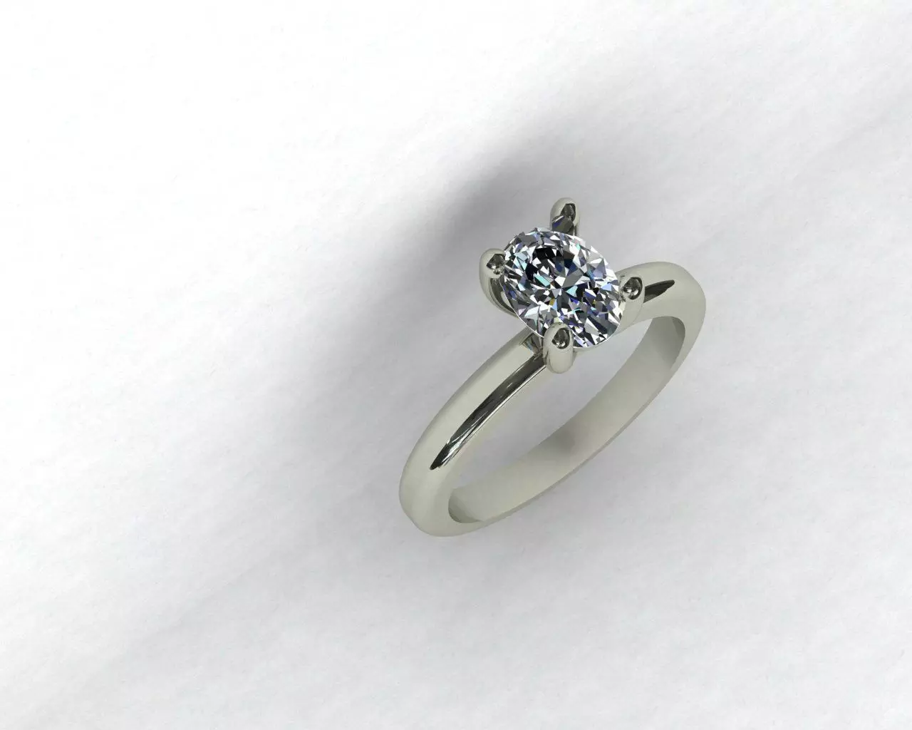 1 carat oval ring 3D print model_0