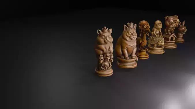 Radioactive farm chess set