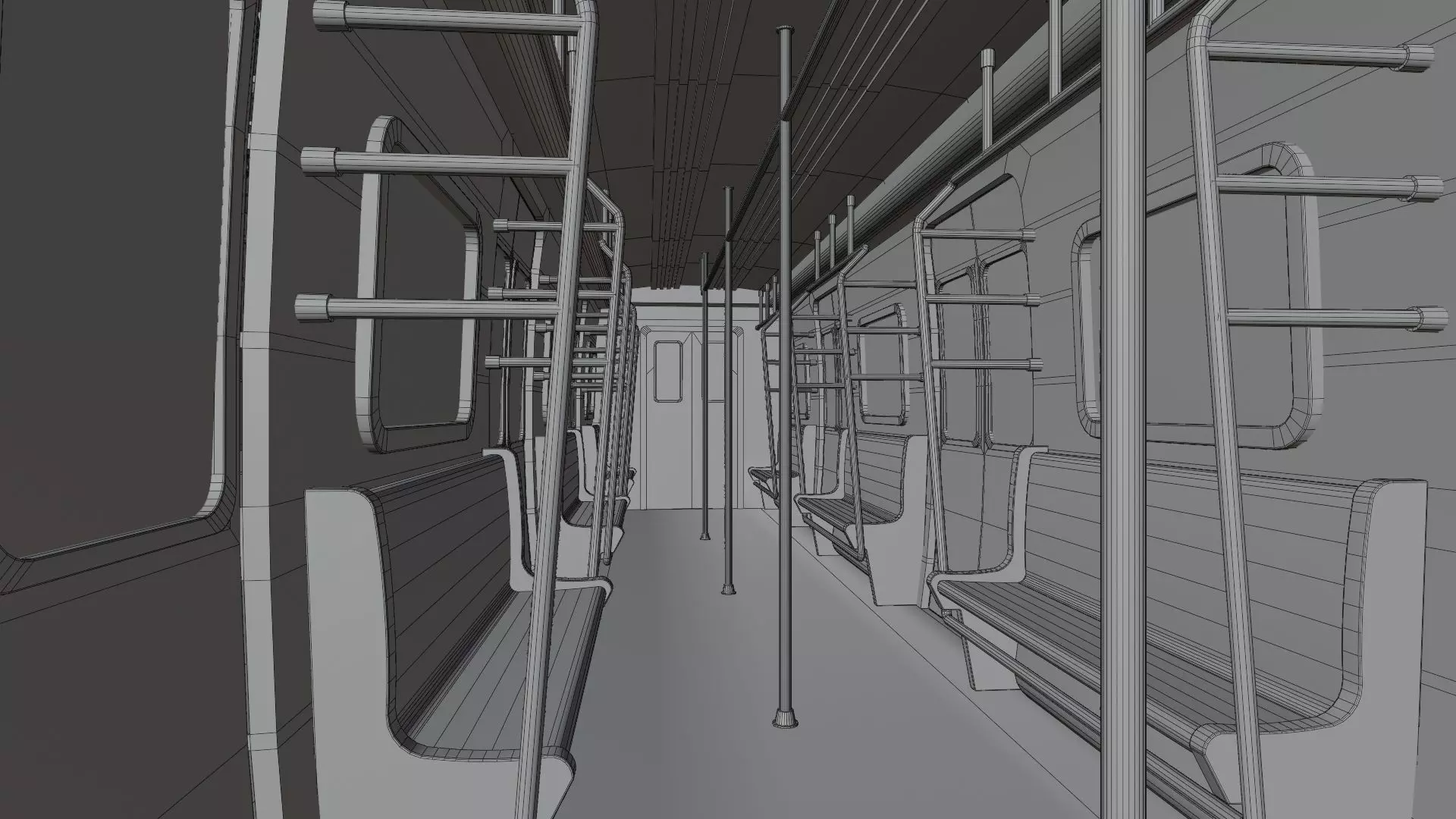 Underground Subway - Blender Scene 3D model_9