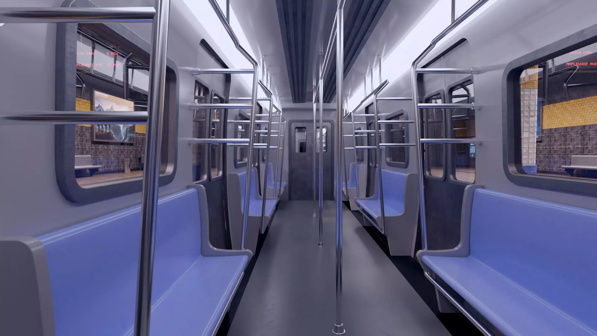Underground Subway - Blender Scene 3D model_4