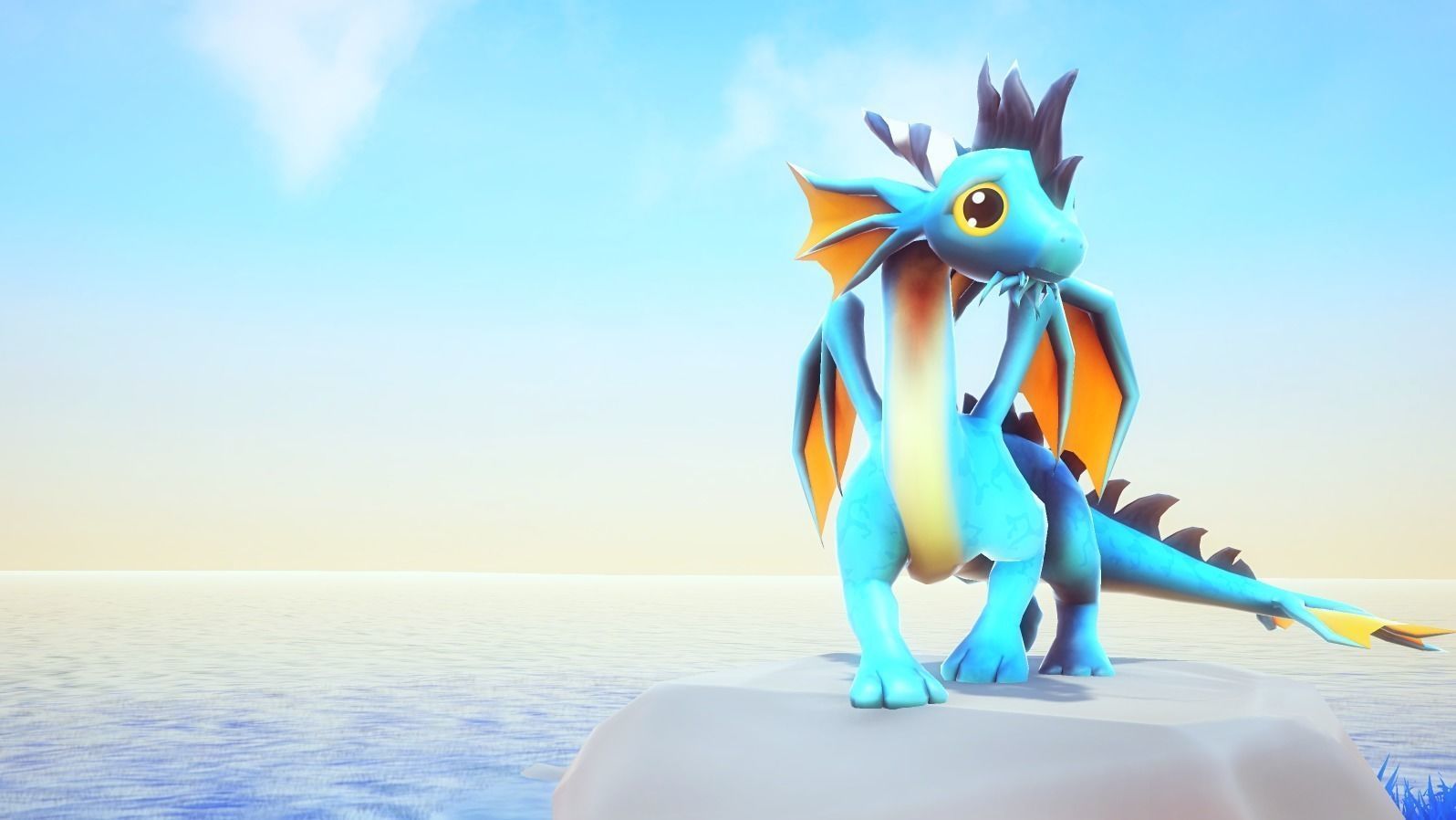 Little Dragons Sea Low-poly 3D model_7