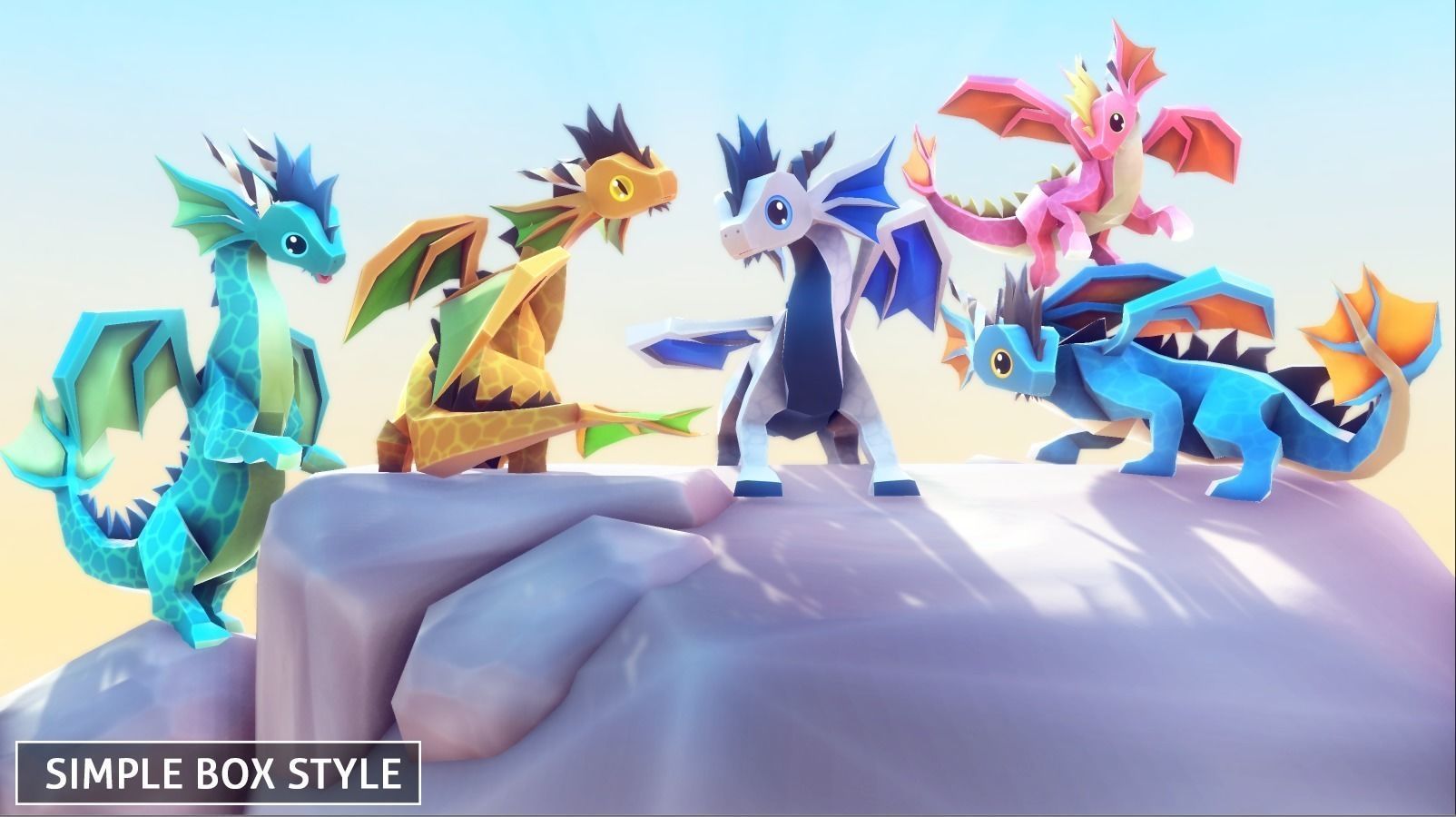 Little Dragons Sea Low-poly 3D model_3