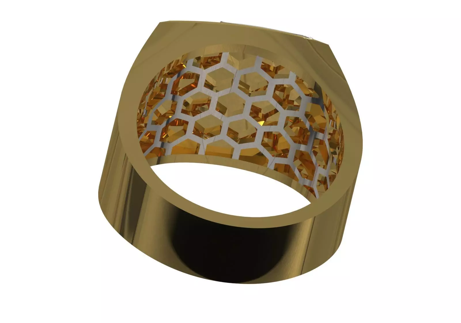 Square Signet Ring with Raised Puma Panther Motif mr0307 3D print model_10