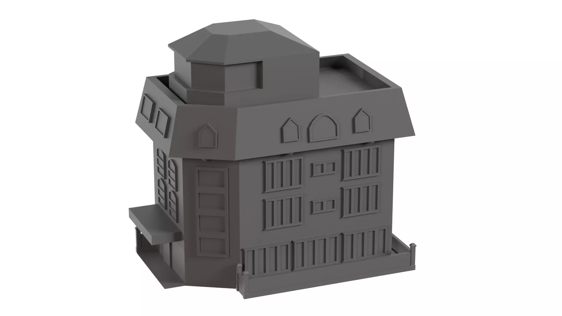 26 Low-Poly Buildings and Houses 3D Model Pack Low-poly 3D model_13