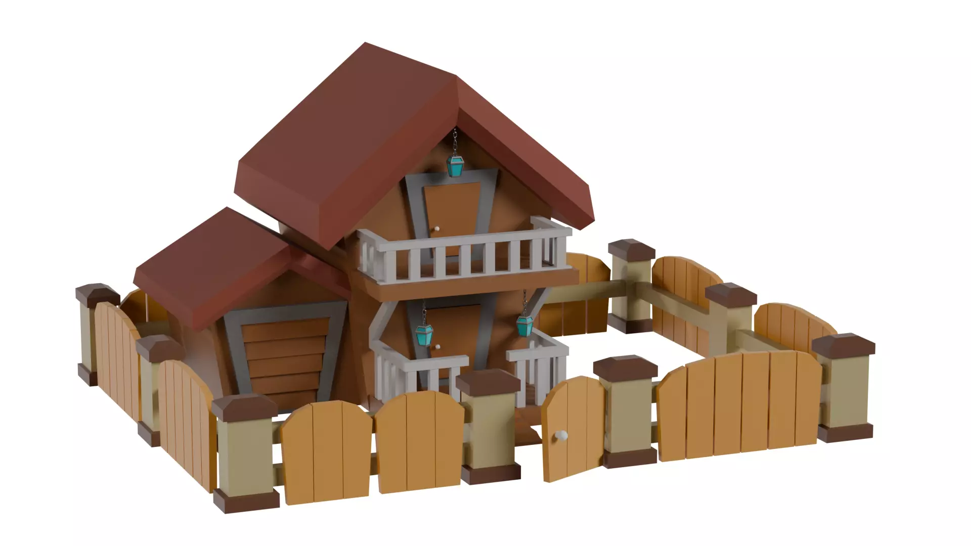 26 Low-Poly Buildings and Houses 3D Model Pack Low-poly 3D model_48
