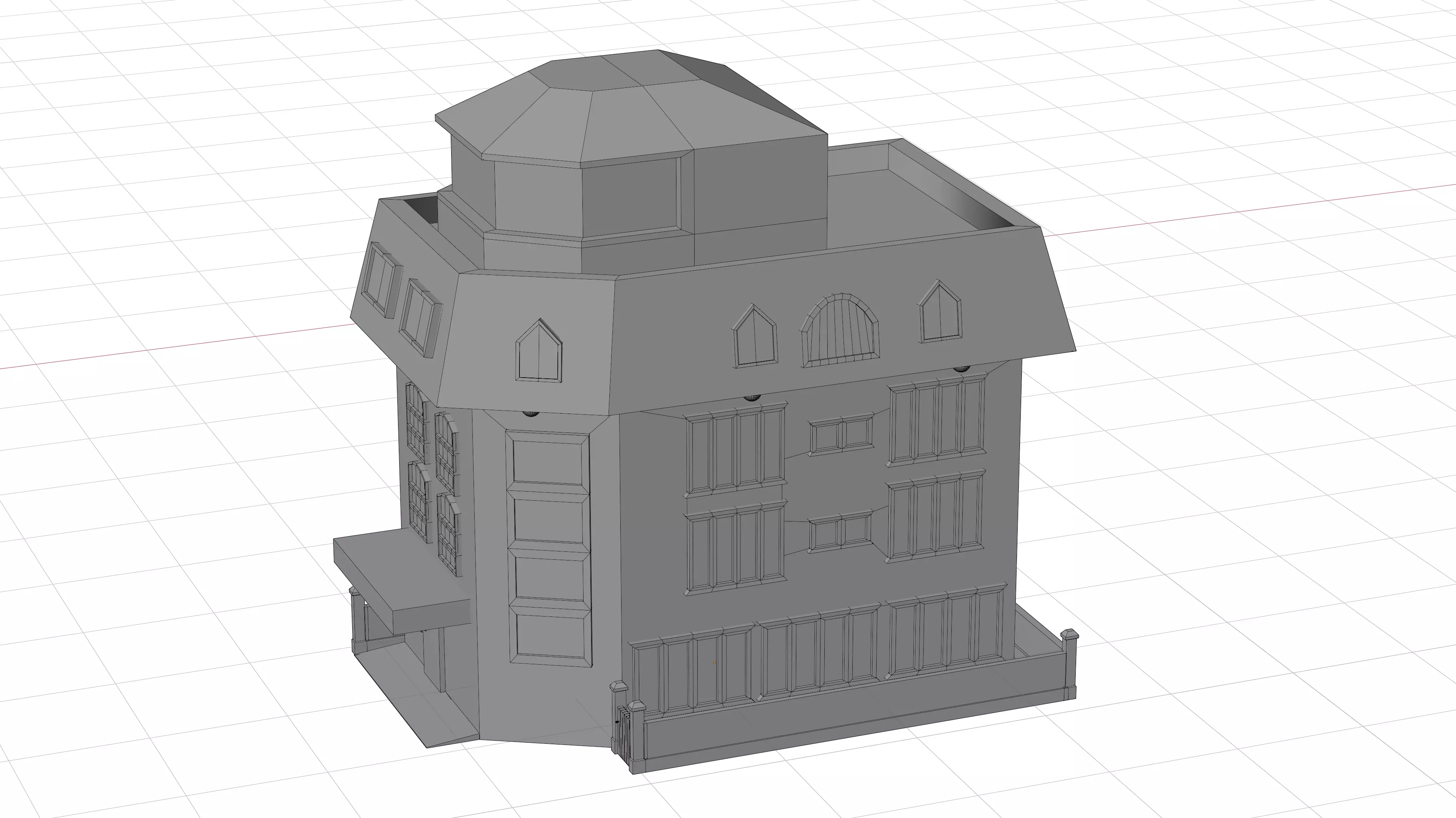 26 Low-Poly Buildings and Houses 3D Model Pack Low-poly 3D model_14