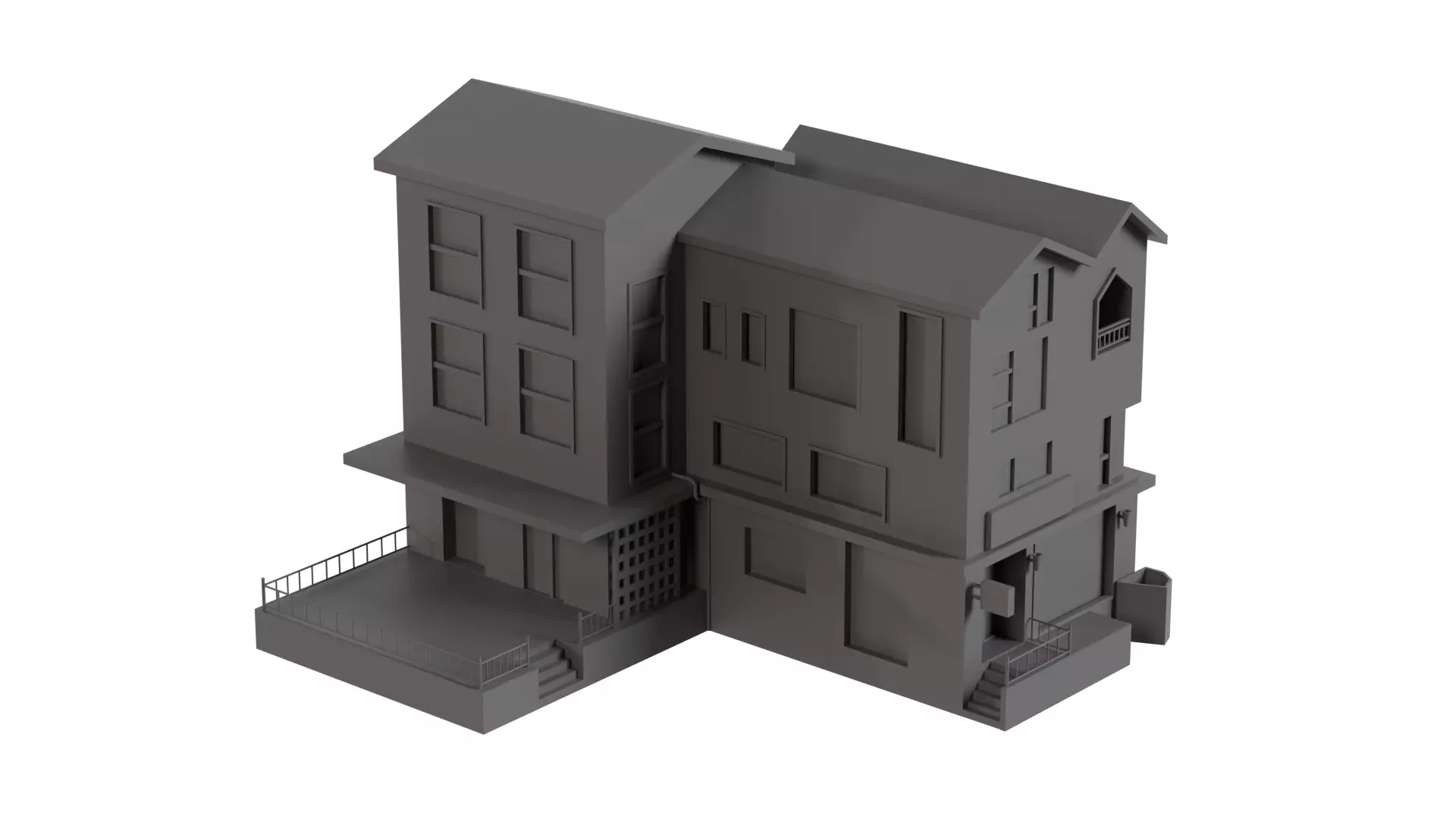 26 Low-Poly Buildings and Houses 3D Model Pack Low-poly 3D model_7