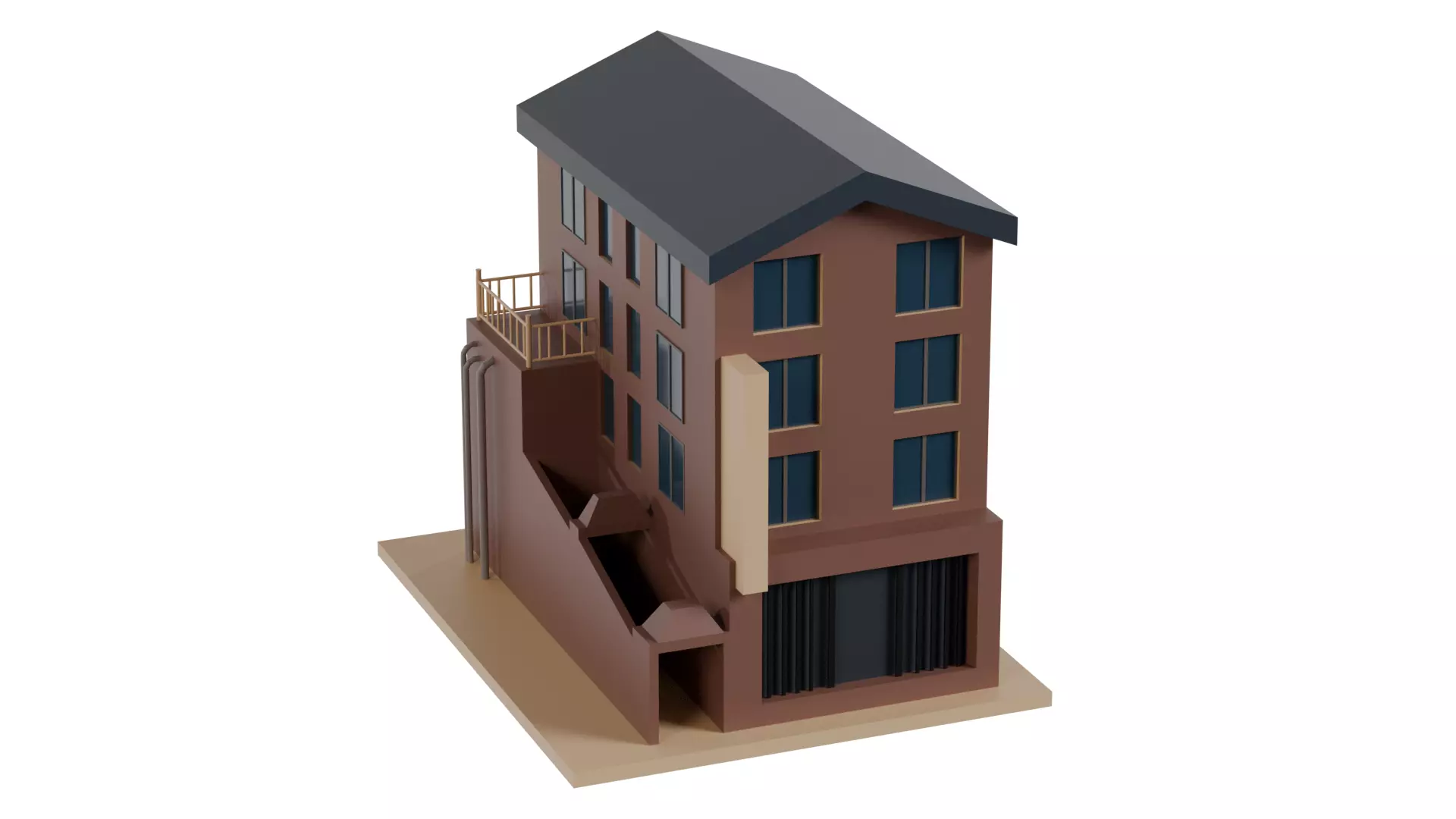 26 Low-Poly Buildings and Houses 3D Model Pack Low-poly 3D model_41
